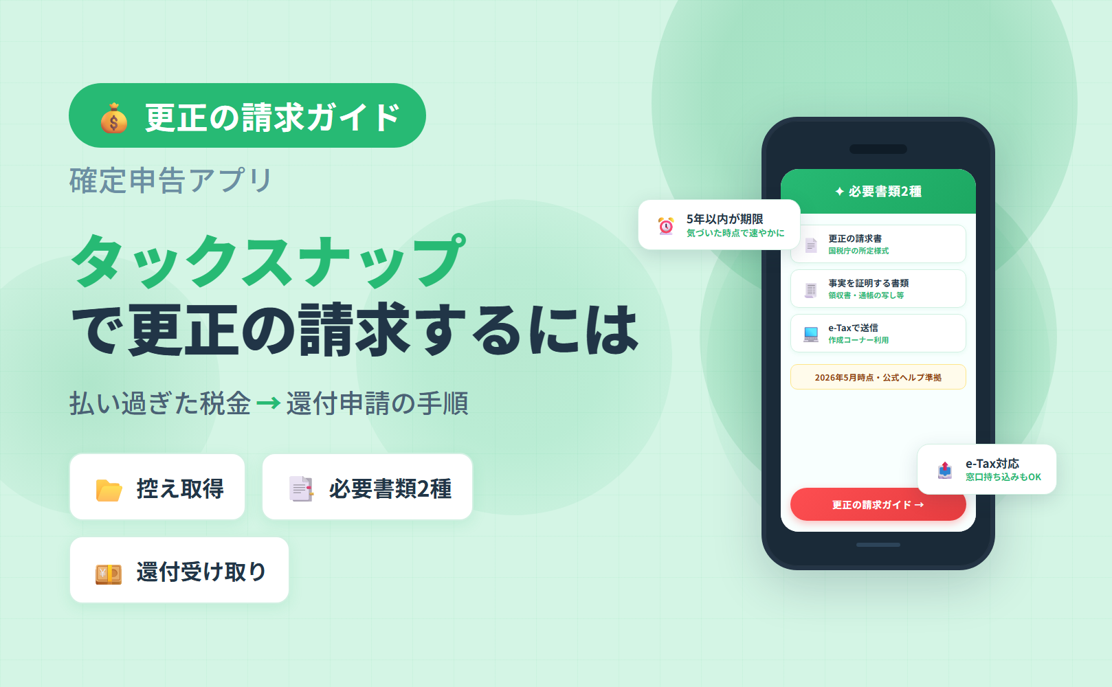 タックスナップで更正の請求するにはの解説アイキャッチ