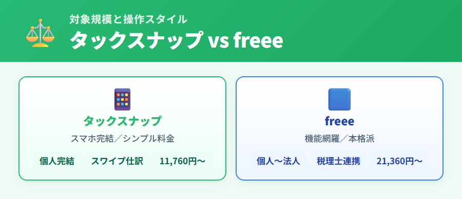 タックスナップ vs freee