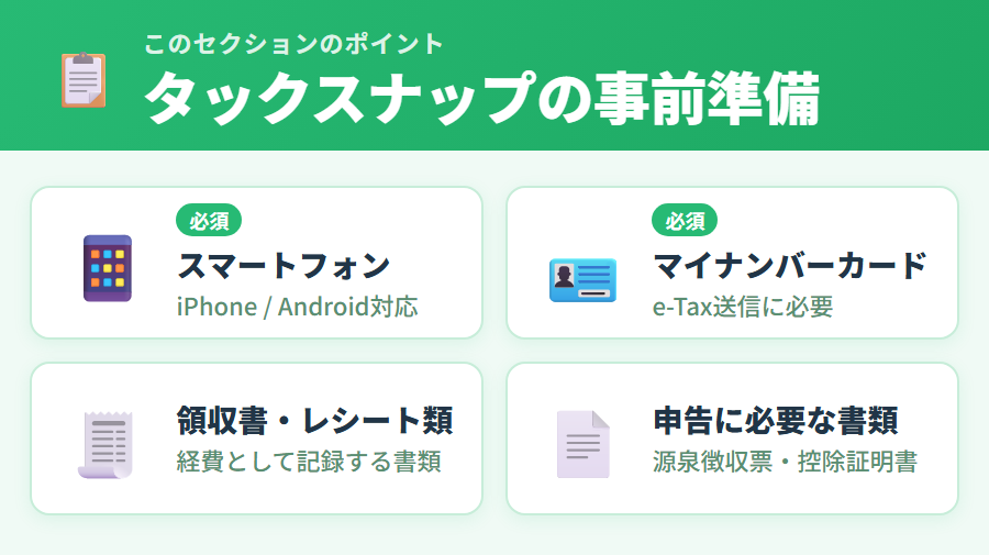 タックスナップ事前準備チェックリスト