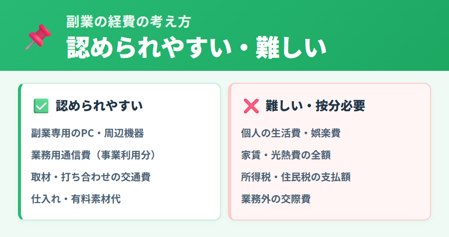 副業の経費にできるもの・できないものの一般論を整理した